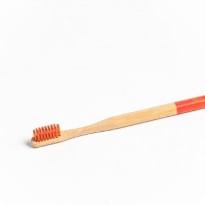 Brosse à dents en bambou rouge