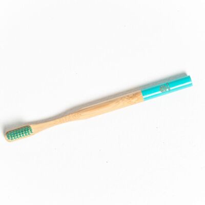 Cepillo de dientes de bambú t-azul