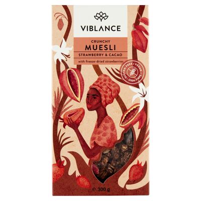 Muesli crujiente de fresa y cacao