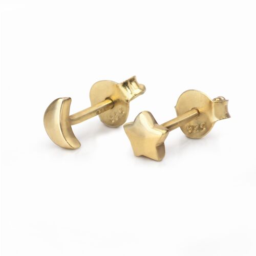 Screw Stud Earring, Gold Vermeil, Men's Earrings