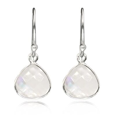 Teardrop Earrings with Moonstone and Sterling Silver