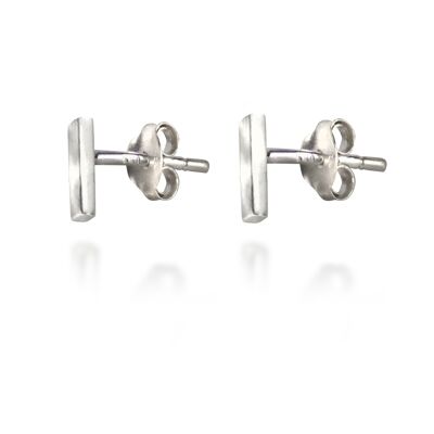 Small Bar Studs with Butterfly Fastening in Sterling Silver