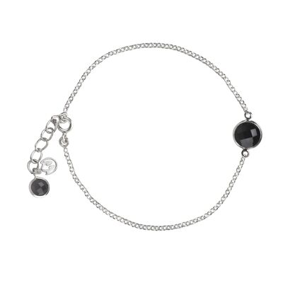 Black Onyx Chain Bracelet In Sterling Silver