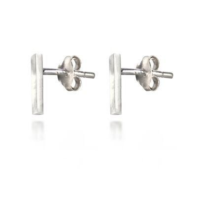Long Bar Studs with Butterfly Fastening in Sterling Silver