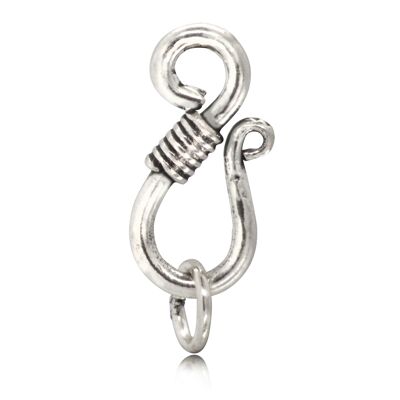 Eye Hook Clasp Finding for Necklace or Bracelet, in Sterling Silver – 18mm Length