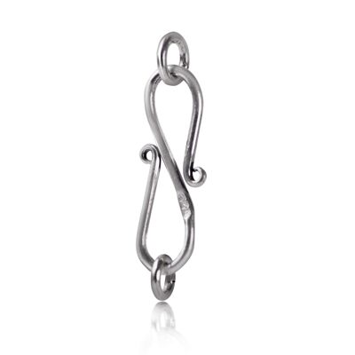 S Hook Clasp Finding for Necklace or Bracelet, in Sterling Silver – 30mm