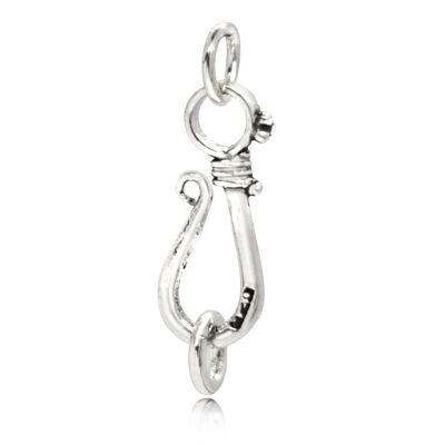 Eye Hook Clasp Finding for Necklaces or Bracelets, in Sterling Silver – 20mm