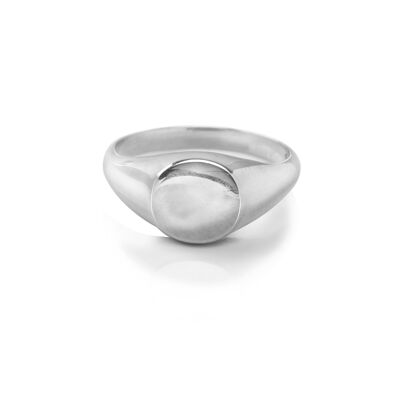 Plain Round Signet Ring in Sterling Silver