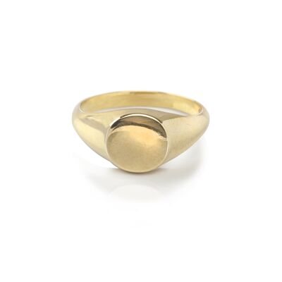 Plain Round Signet Ring in Gold Vermeil