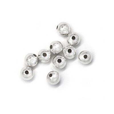 Plain Round Hollow Jewellery Beads in 925 Sterling Silver – 3mm Diameter - 20 pcs