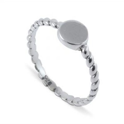 Twisted Band Disc Ring in Sterling Silver