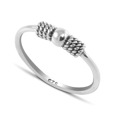 Bali Hoop Ring in Sterling Silver
