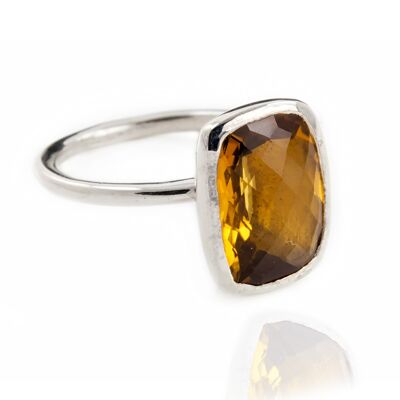 Desert Sunrise Quartz Ring in Sterling Silver