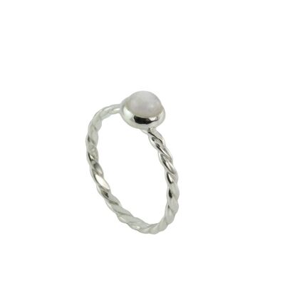 June Birthstone Ring with Moonstone in Sterling Silver