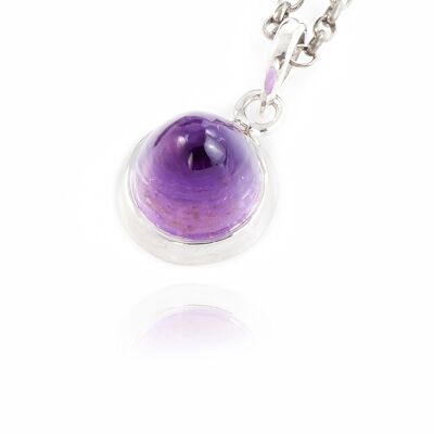 Istanbul Silk Amethyst Pendant Necklace in Sterling Silver - 20"+2"