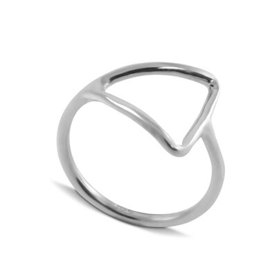 Open Side Triangle Ring in Sterling Silver