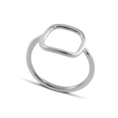 Open Square Ring in Sterling Silver