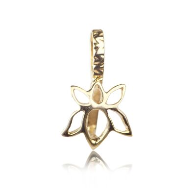 Lotus Flower Pendant Pinch Bail in Gold Vermeil - 3 pcs