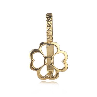 Flower Pendant Pinch Bail in Gold Vermeil - 1 pc