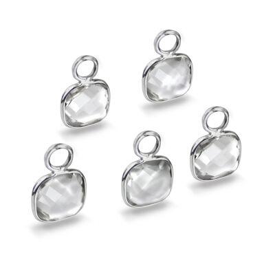 Cushion Shaped 7mm Faceted Crystal Connectors - 1 pc