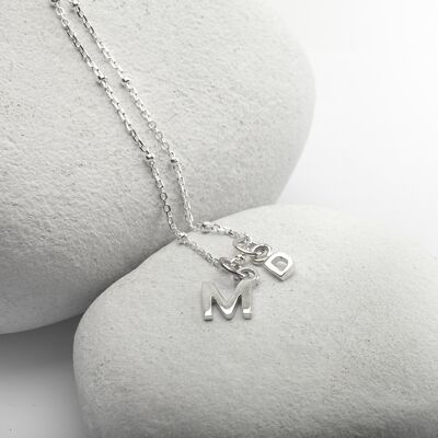 Initials Necklace in Sterling Silver - 16"+2" D TJS161988537-TJS161988537-01-3