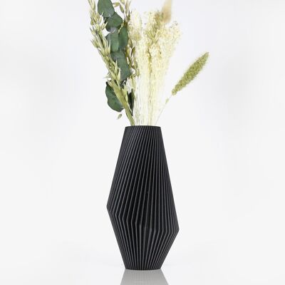 Vase "azur" noir mat, pour fleurs séchées