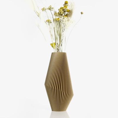 Vase "azur" bois recyclé, pour fleurs séchées