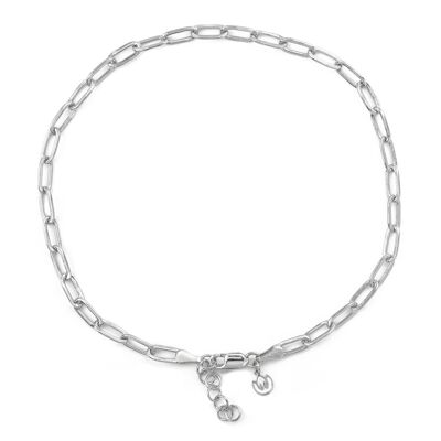 Paper Clip Link Anklet in Sterling Silver and Gold Vermeil - 925 sterling silver