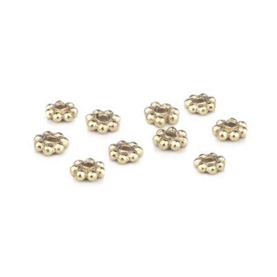 Silver Daisy Bali Spacer Beads in Gold Vermeil - 10 pcs