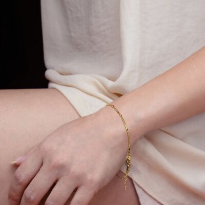 Satellite Chain Bracelet In Sterling Silver and Gold Vermeil - Gold vermeil