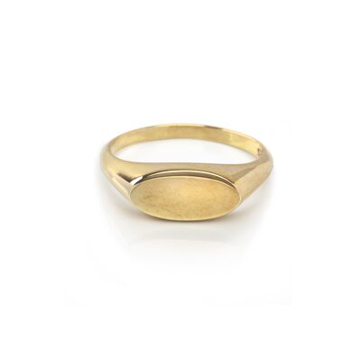 Plain Oval Signet Ring in Gold Vermeil