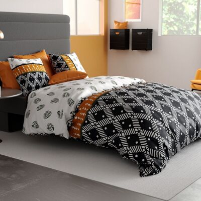 Bettwäsche-Set - Bettbezug 200 x 200 cm + 2 Kissenbezüge 100 % Baumwolle Fadenzahl 57 Luis