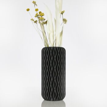 Vase "gyro" noir mat, pour fleurs séchées 1