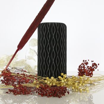 Vase "gyro" noir mat, pour fleurs séchées 2