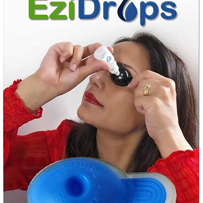 EziDrops - Dispensador de gotas para los ojos - Aplicador fácil de gotas para los ojos - Cuidado de la visión seguro y fácil (azul)
