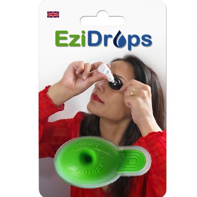 EziDrops - Eye Drop Dispenser Aid - Easy Eye Drop Applicator - Safe & Easy Vision Care (Green)