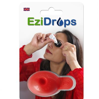 EziDrops – Augentropfen-Spenderhilfe – Einfacher Augentropfen-Applikator – Sichere und einfache Augenpflege (rot)