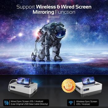 UpLiving LCD - Mini Beamer avec WiFi - Bluetooth - Entrée jusqu'à Full HD - Rapport de contraste 7 500:1 4