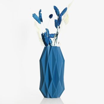 Vase "mona" bleu mat, pour fleurs séchées 1