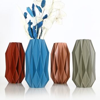 Vase "mona" bleu mat, pour fleurs séchées 5