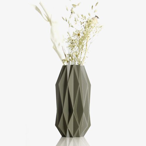 Vase "mona" kaki mat, pour fleurs séchées