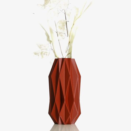 Vase "mona" rouge mat, pour fleurs séchées