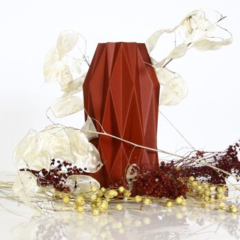 Vase "mona" rouge mat, pour fleurs séchées 3