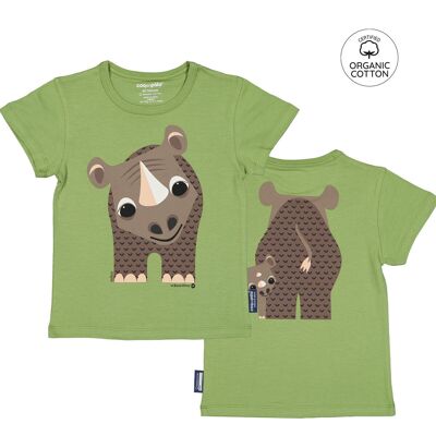 T-shirt enfant manches courtes en coton bio - Rhinocéros