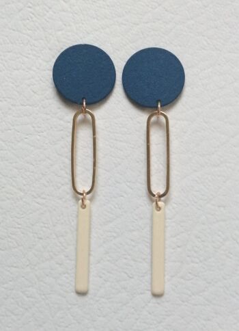 boucles d'oreilles - Joy - bleu/or/ivoire - 4 2