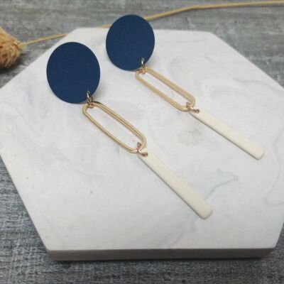 earrings - Joy - blue/gold/ivory - 4
