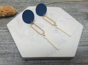 boucles d'oreilles - Joy - bleu/or/ivoire - 4 1