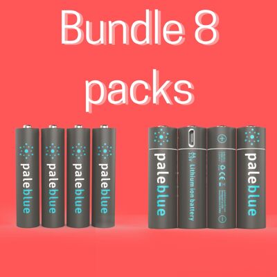 ESSENTIAL BUNDLE 8 PACKS: AA (4 packs) AND AAA (4packs)