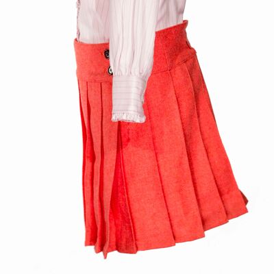 Julie - Salmon Pleated Skirt