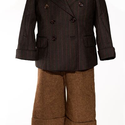 Victor - Zweireihige Jacke mit schwarzen und roten Streifen